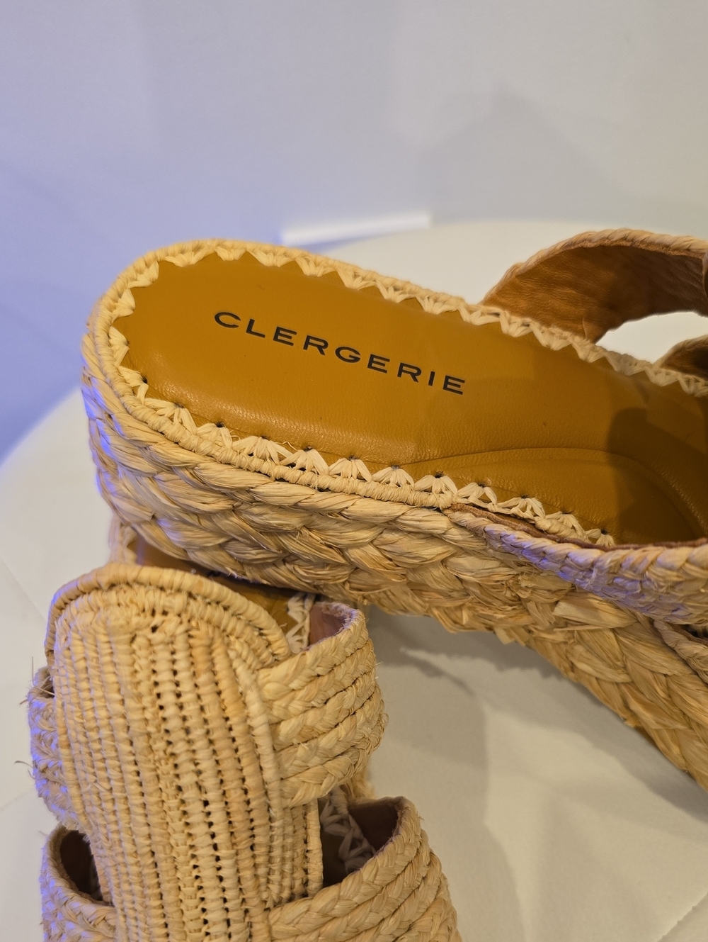 Clergerie Aralia Woven Platform Slides Sandals Shoes BRAIDED Rattan NEW 9 39 - Picture 3 of 9